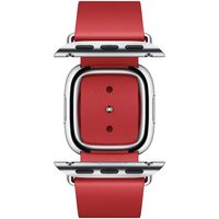 Apple Leather Band Modern Buckle für die Apple Watch Series 1 bis 9 / SE (38/40/41 mm) | Series 10 (42 mm) - Größe L - Scarlet