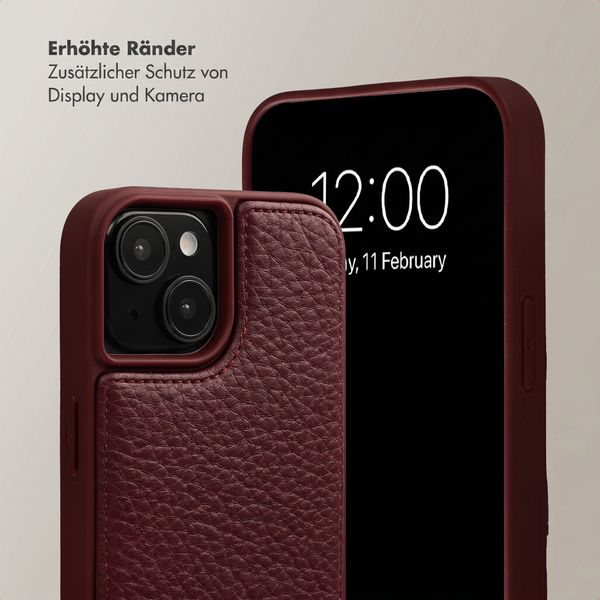 Selencia Nova HandyHülle mit Kordel und Kartenhalter Apple iPhone 15 - Bold Burgundy