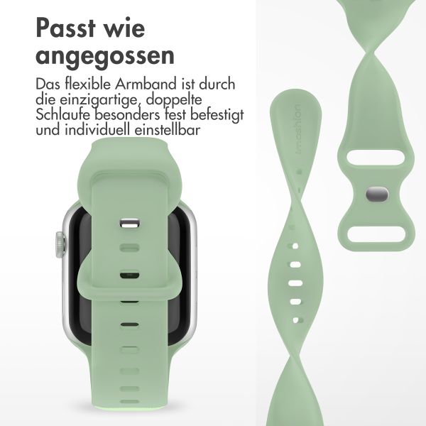 imoshion Silikonband⁺ für die Apple Watch Series 1 bis 9 / SE (38/40/41 mm) | Series 10 (42 mm) - Pistazie - Größe S/M