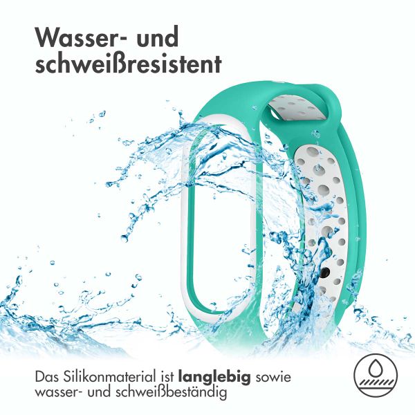 imoshion Silikonband Sport für das Xiaomi Mi Band 7 - Mintgrün / Weiß