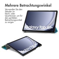 imoshion Design Trifold Klapphülle für das Samsung Galaxy Tab A9 Plus - Green Plant