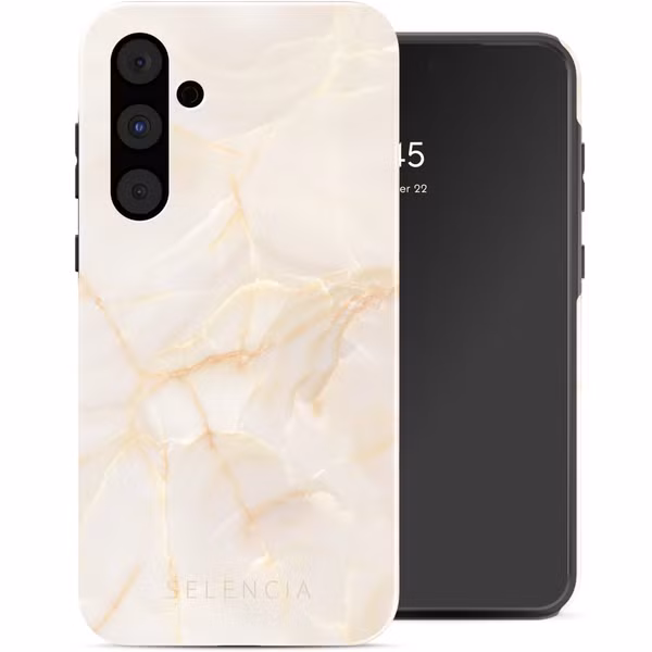 Selencia Vivid Back Cover Samsung Galaxy A55 - Golden Beige Marble