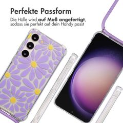 imoshion Design Hülle mit Band Samsung Galaxy S23 - Tropical Violet Flowers Connect
