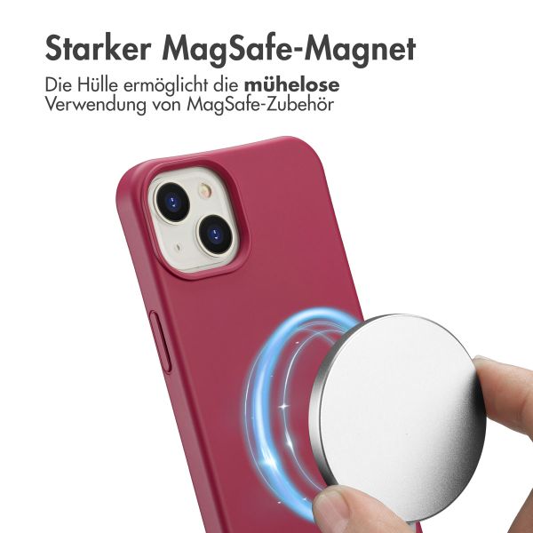 imoshion Color Backcover mit abnehmbarem Handykette und MagSafe Apple iPhone 14 - Raspberry