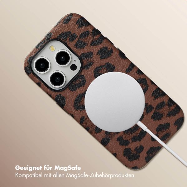 Selencia Sabi Backcover Leopardenmuster mit MagSafe Apple iPhone 15 Pro - Mocha Brown