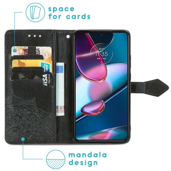 imoshion Mandala Klapphülle Motorola Edge 30 Pro / Edge Plus (2022) - Schwarz