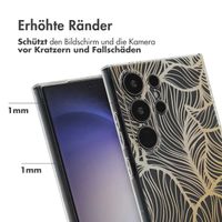 imoshion Design Hülle Samsung Galaxy S24 Ultra - Golden Leaves Transparent