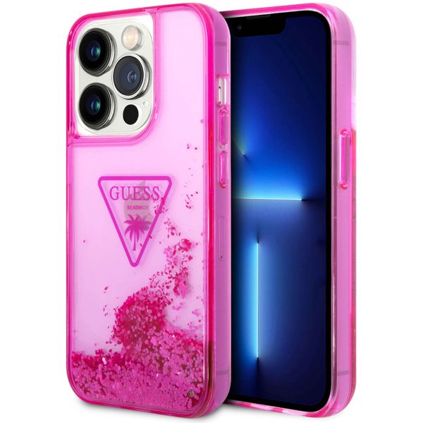 Guess Liquid Glitter Back Cover für das iPhone 14 Pro Max - Fuchsia