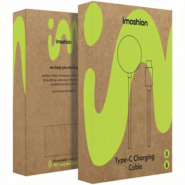 imoshion Ladekabel für die Apple Watch USB-C und USB-A – 1 Meter – Weiß