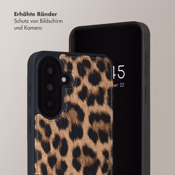 Selencia Nova HandyHülle mit Kordel und Kartenhalter Samsung Galaxy A37 (5G) - Leopard