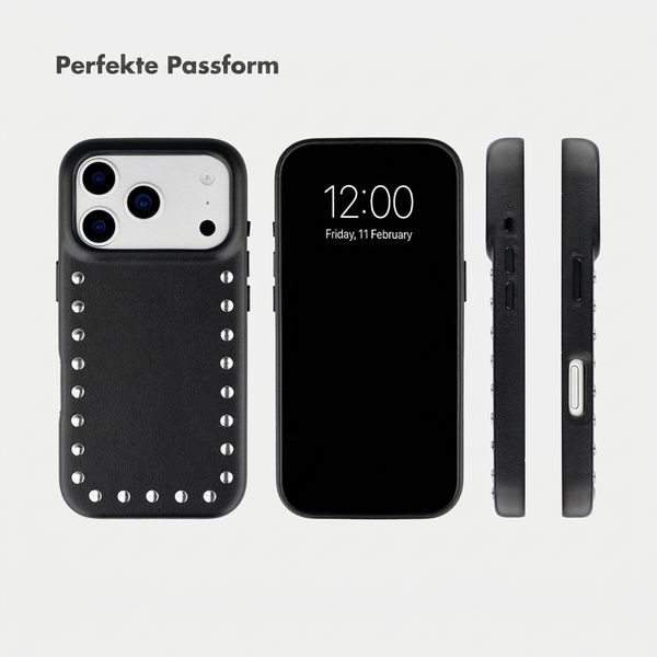 Selencia Studs Backcover mit MagSafe Apple iPhone 17 Pro Max - Velvet Black
