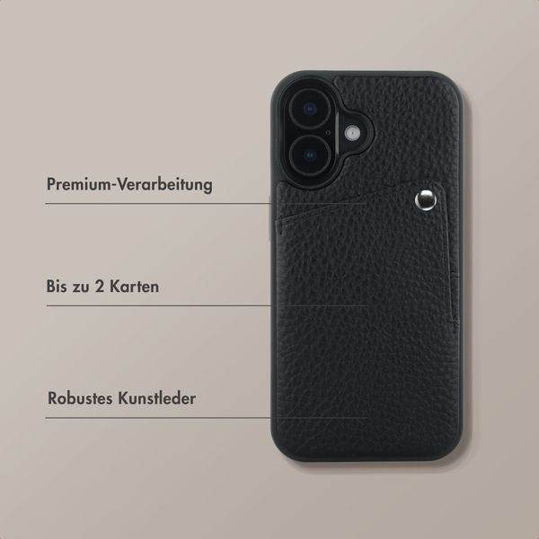 Selencia Riva Back Cover mit Kartenfach Apple iPhone 16 - Schwarz