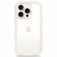 Holdit Wavy Case für das iPhone 15 Pro - Light Beige / Transparent