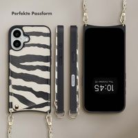 Selencia Nova HandyHülle mit Kordel und Kartenhalter Apple iPhone 16 - Zazzy Zebra