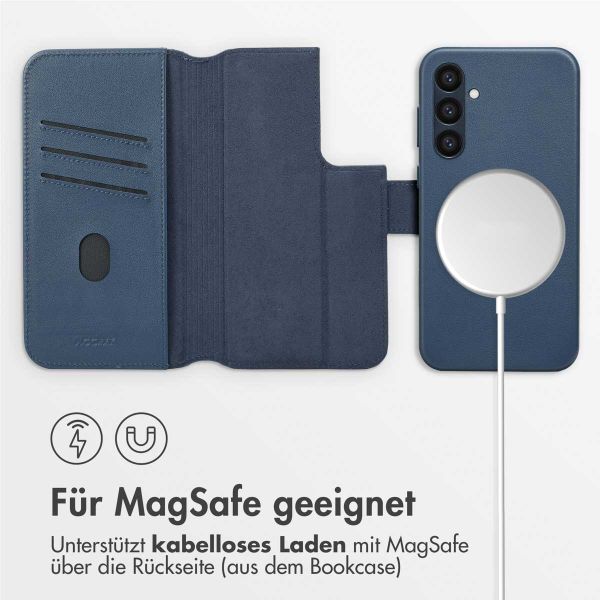 Accezz 2-in-1 Klapphülle aus Leder mit MagSafe für das Samsung Galaxy S24 Plus - Nightfall Blue