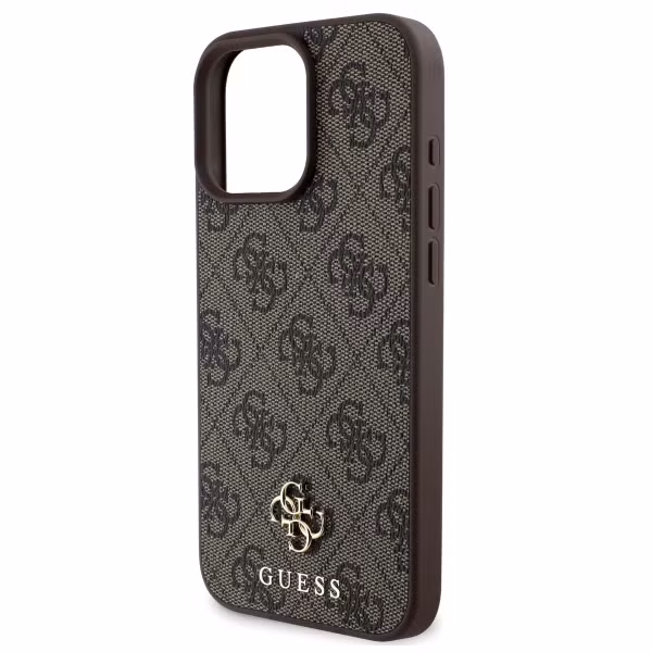 Guess 4G Metal Logo Back Cover MagSafe Apple iPhone 16 Pro Max - Braun