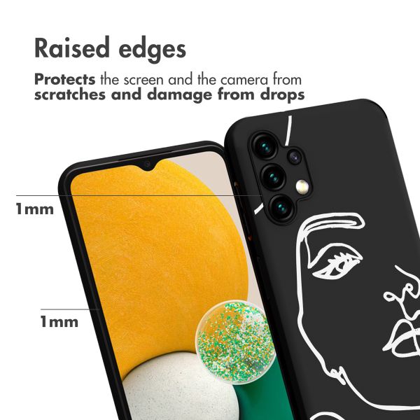 imoshion Design Hülle für das Samsung Galaxy A13 (5G) / A04s - Line Art Woman Black