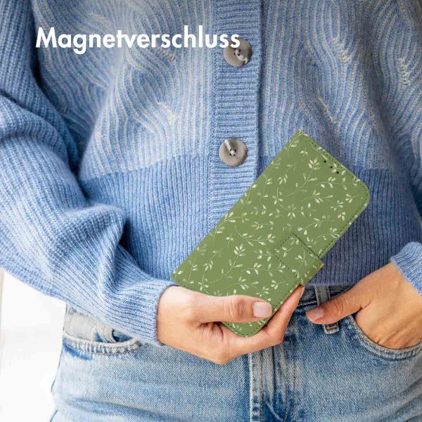 imoshion Design Klapphülle Xiaomi Redmi Note 14 Pro (5G) - Green Flowers