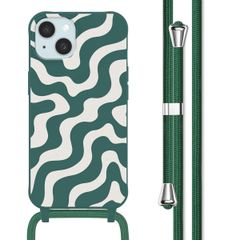imoshion SilikonHülle design mit Band Apple iPhone 15 - Petrol Green Groovy
