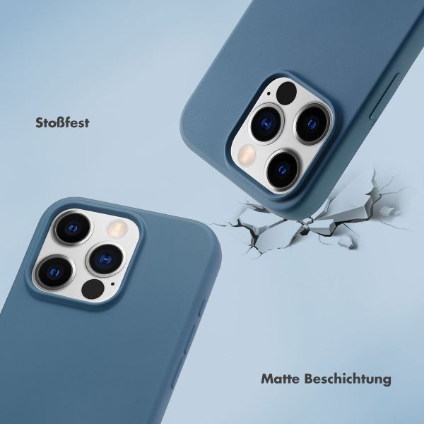 Selencia Back Cover mit luxuriöser Handschlaufe für das iPhone 15 Pro - Blau