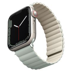 Uniq Revix doppelseitiges Armband für das  Apple Watch Series 1 t/m 9 / SE (38/40/41 mm) | Series 10 / 11 (42 mm) - Sage / Beige
