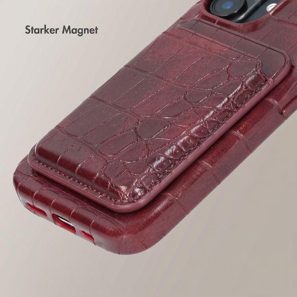 Selencia Croco Kartenhalter mit MagSafe - Burgundy