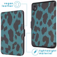 imoshion Design Slim Hard Case Klapphülle Kobo Clara 2E / Tolino Shine 4 - Green Leopard