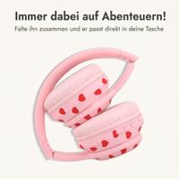 imoshion Kabellose Kinderkopfhörer LED Light - Dezibelbegrenzer - Mit AUX-Kabel - Herzchen