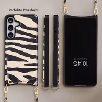 Selencia Nova HandyHülle mit Kordel und Kartenhalter Samsung Galaxy S25 FE - Zazzy Zebra