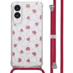 imoshion Design Hülle mit Band Samsung Galaxy S25 Edge - Dusty Rose Connected Hearts
