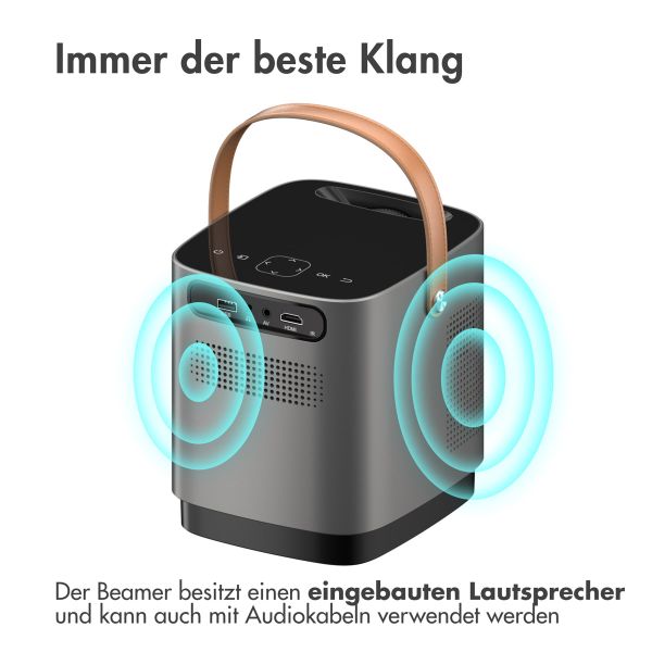 imoshion ﻿Mini Projektor - Mini Beamer WiFi - 3400 Lumen - Grau