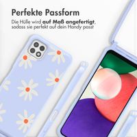 imoshion SilikonHülle design mit Band Samsung Galaxy A22 (5G) - Lila Flower Distance