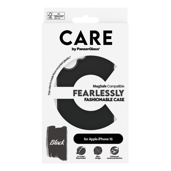 CARE by PanzerGlass Fashion Back Cover MagSafe Apple iPhone 16 - Schwarz