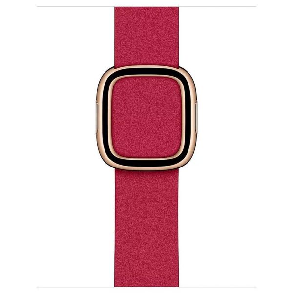 Apple Leather Band Modern Buckle für die Apple Watch Series 1-9 / SE - 38/40/41 mm / Series 10 - 42 mm - Größe L - Raspberry