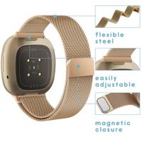 imoshion Magnetisches Milanaise Armband für das  Fitbit Versa 4/ 3 / Sense (2) - Rosé gold