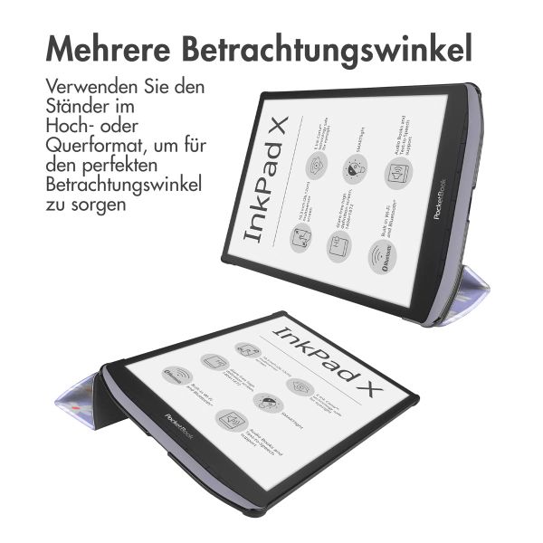 imoshion Design Trifold Hard Case Sleepcover Pocketbook InkPad X Pro - Flowers Distance