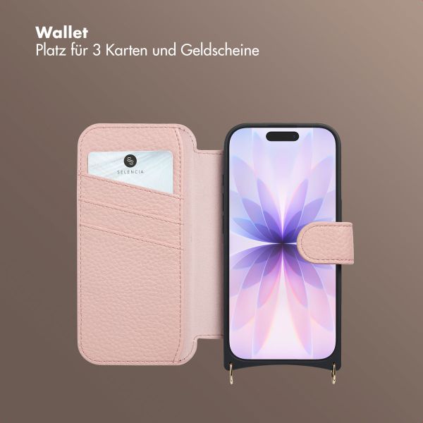 Selencia Riva Bookcase mit MagSafe und Handgelenkband Apple iPhone 17 - Old Pink