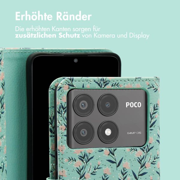imoshion Design Klapphülle Xiaomi Poco X6 Pro - Blue Flowers