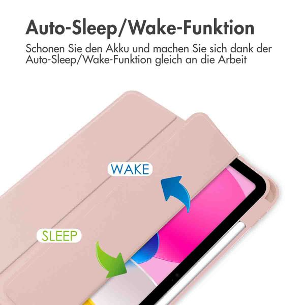 imoshion Trifold Hardcase Klapphülle Apple iPad 11 (2025) 11 Zoll A16 / iPad 10 (2022) 10.9 Zoll - Rosa