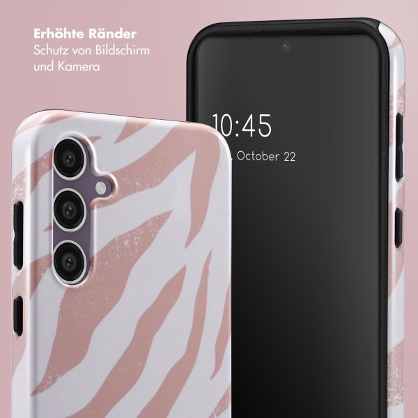 Selencia Vivid Tough Back Cover für das Samsung Galaxy S23 FE - Colorful Zebra Old Pink