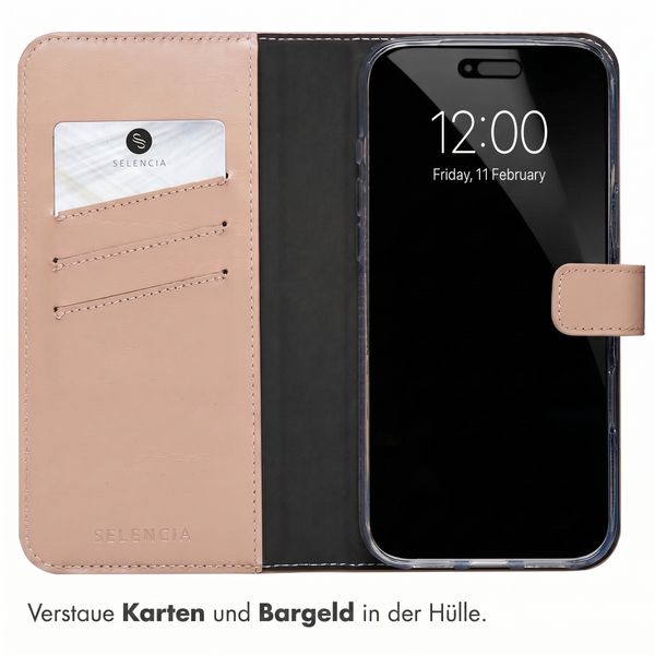 Selencia Echtleder Klapphülle Apple iPhone 18 Pro Max / 17 Pro Max - Dusty Pink