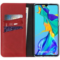 Selencia Echtleder Klapphülle Huawei P30 - Rot