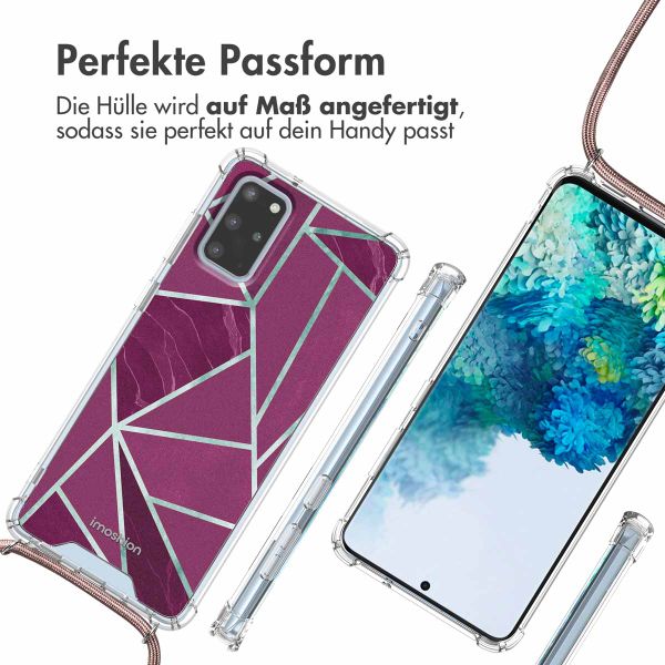 imoshion Design Hülle mit Band für das Samsung Galaxy S20 Plus - Bordeaux Graphic