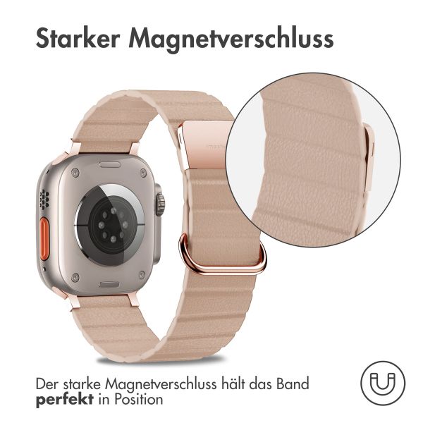 imoshion Magnetlederarmband für Apple Watch Series 1 - 11 / SE / Ultra (44/45/46/49 mm) - Beige