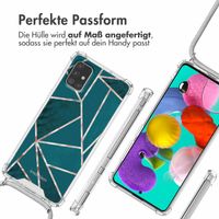 imoshion Design Hülle mit Band Samsung Galaxy A51 - Petrol Green Graphic