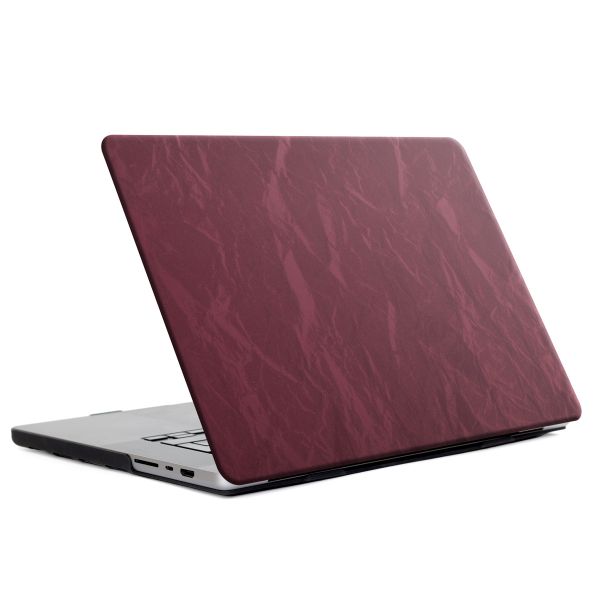 Selencia Cover mit Samtoberfläche für das MacBook Air 13 Zoll (2018-2020) - A1932 / A2179 / A2337 - Dunkelrot