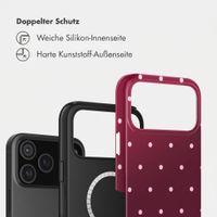 Selencia Vivid Rückabdeckung mit MagSafe Apple iPhone 17 Pro - Happy Dots Burgundy