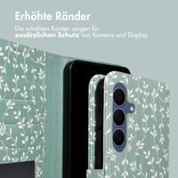 imoshion Design Klapphülle Samsung Galaxy S25 FE - Smoke Green Flowers