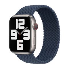 Apple Geflochtenes Solo Loop für das  Apple Watch | 44/45/46/49 mm - Größe 4 - Abyss Blue