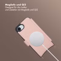Selencia Riva Bookcase mit MagSafe und Handgelenkband Apple iPhone 16e - Old Pink